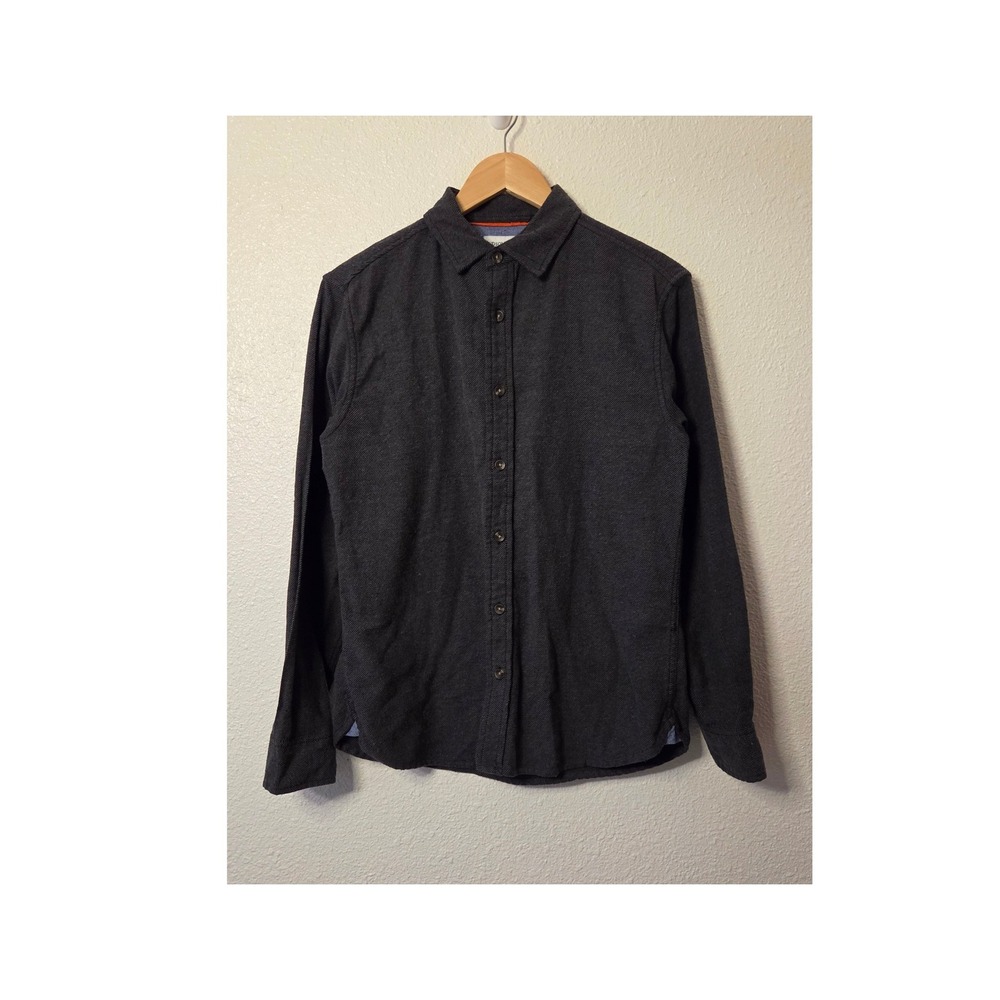 Charcoal Cotton Flannel Shirt Small Modern‎ Utility Workwear